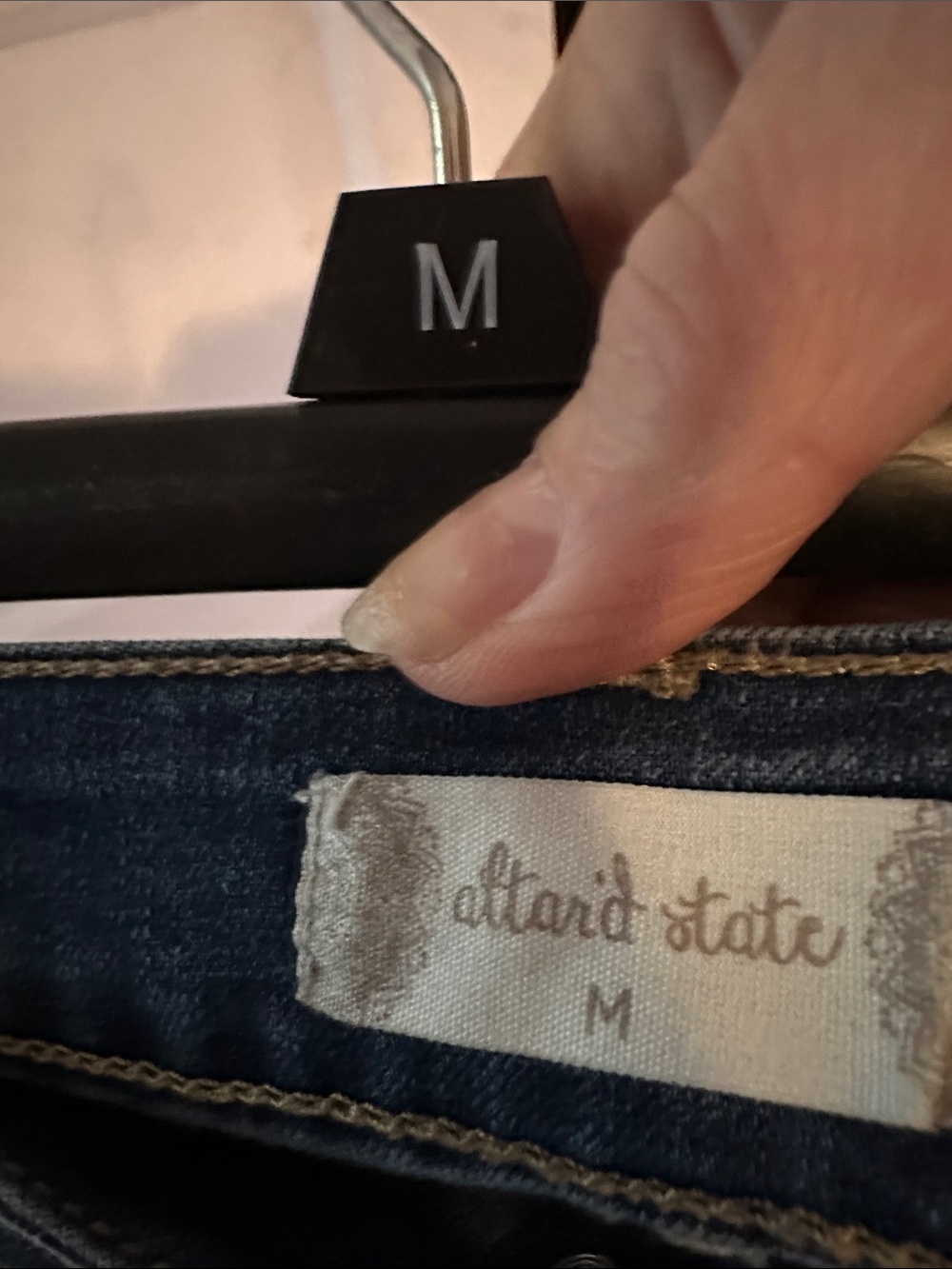 Embroidered Floral Dark Blue Denim Mini Skirt - Picture 3 of 3